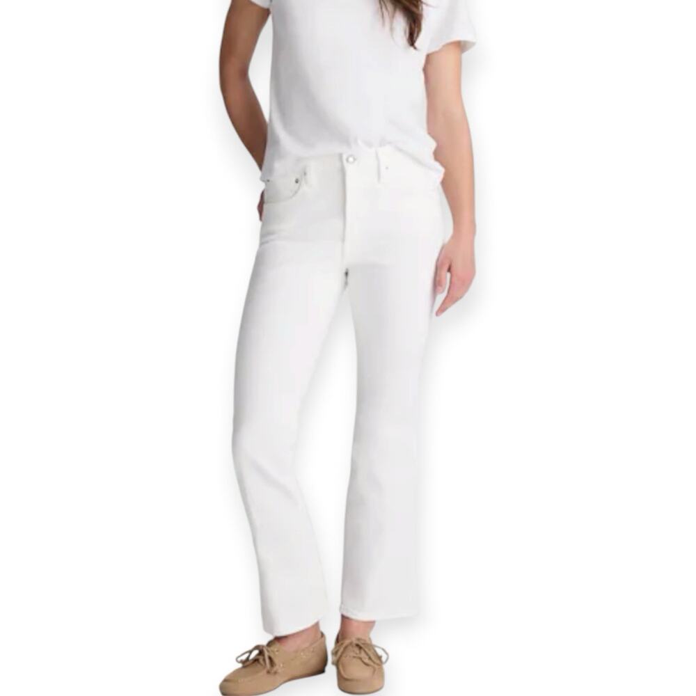 NWD Madewell The Short Flare Crop Jeans Size 33S Tile White Super Stretch Denim